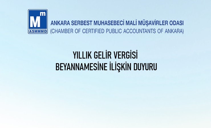 Yıllık Gelir Vergisi Beyannamesine İlişkin Duyuru