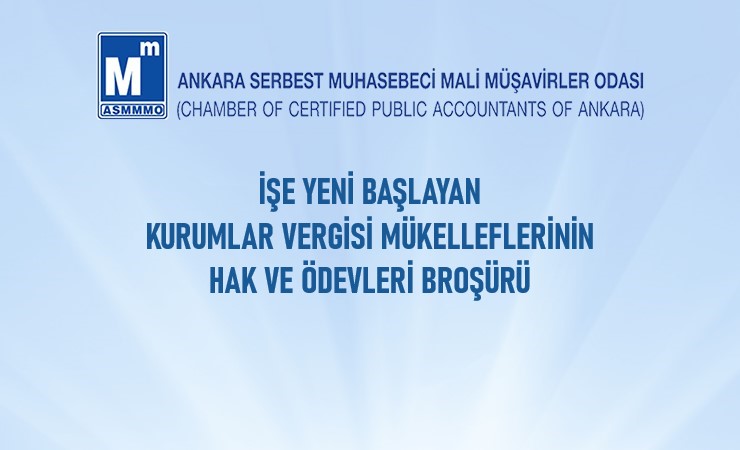 İşe Yeni Başlayan Kurumlar Vergisi Mükelleflerinin Hak ve Ödevleri Broşürü