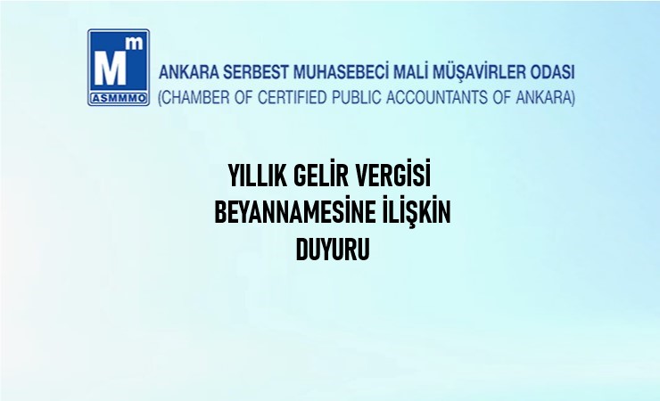 Yıllık Gelir Vergisi Beyannamesine İlişkin Duyuru