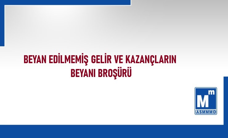 Beyan Edilmemiş Gelir ve Kazançların Beyanı Broşürü