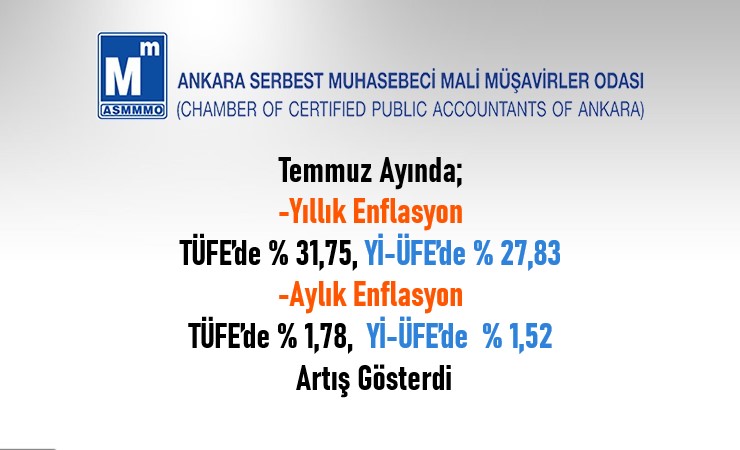 Temmuz / 2026 TÜFE ve Yİ-ÜFE Değişim Oranları