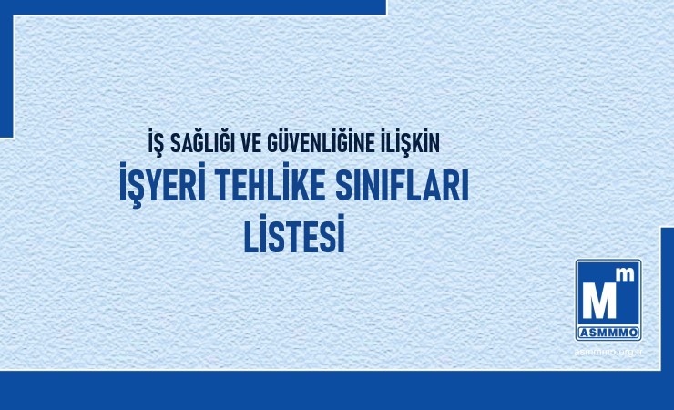İşyeri Tehlike Sınıfları Listesi