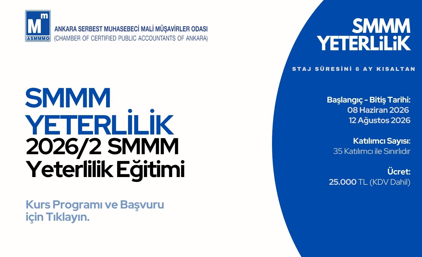 2026/2 SMMM YETERLİLİK KURS PROGRAMI C GRUBU