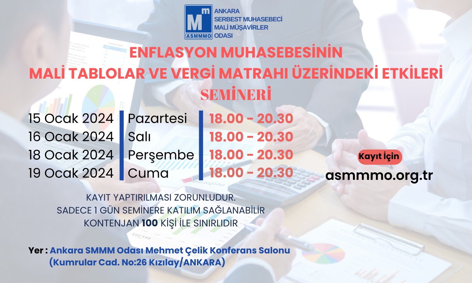 (19 Ocak 2024 Cuma) Enflasyon Muhasebesinin Mali Tablolar ve Vergi Matrahı Üzerindeki Etkileri Semineri