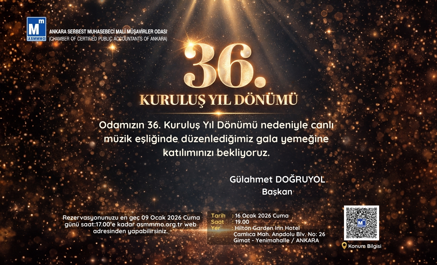  ASMMMO 36. Kuruluş Yıl Dönümü Gecesi 16 Ocak 2026